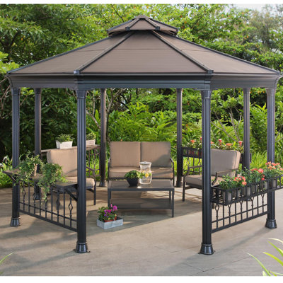 gazebo patio metal ft outdoor sinclair sunjoy 12x16 nice gazebos wayfair hardtop aluminum hard backyard fireplace recognizealeader furniture